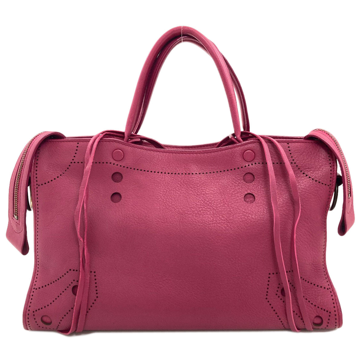 BALENCIAGA バレンシアガ 443516 ブラックアウト シティ 2WAY ハンドバッグ カーフ レディース 中古