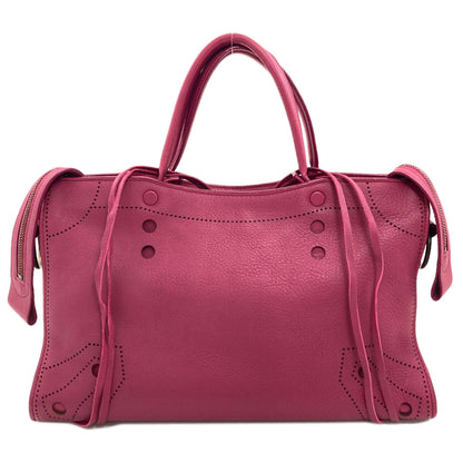 BALENCIAGA バレンシアガ 443516 ブラックアウト シティ 2WAY ハンドバッグ カーフ レディース 中古