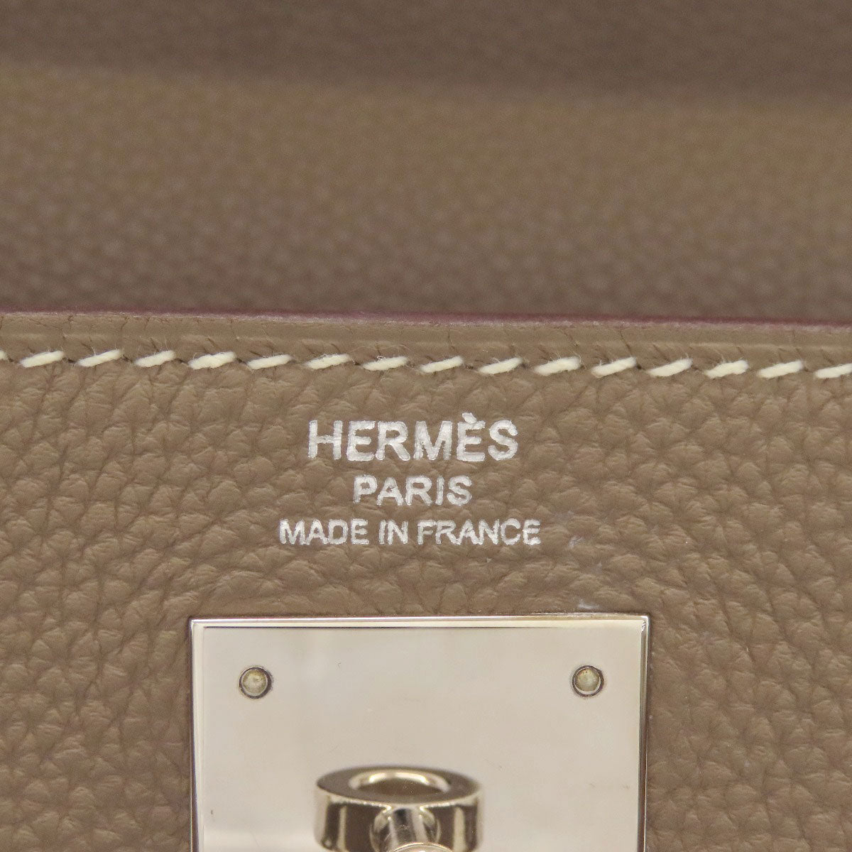 エルメス ケリー28 内縫い エトープ シルバー金具 ハンドバッグ 中古 商品画像8