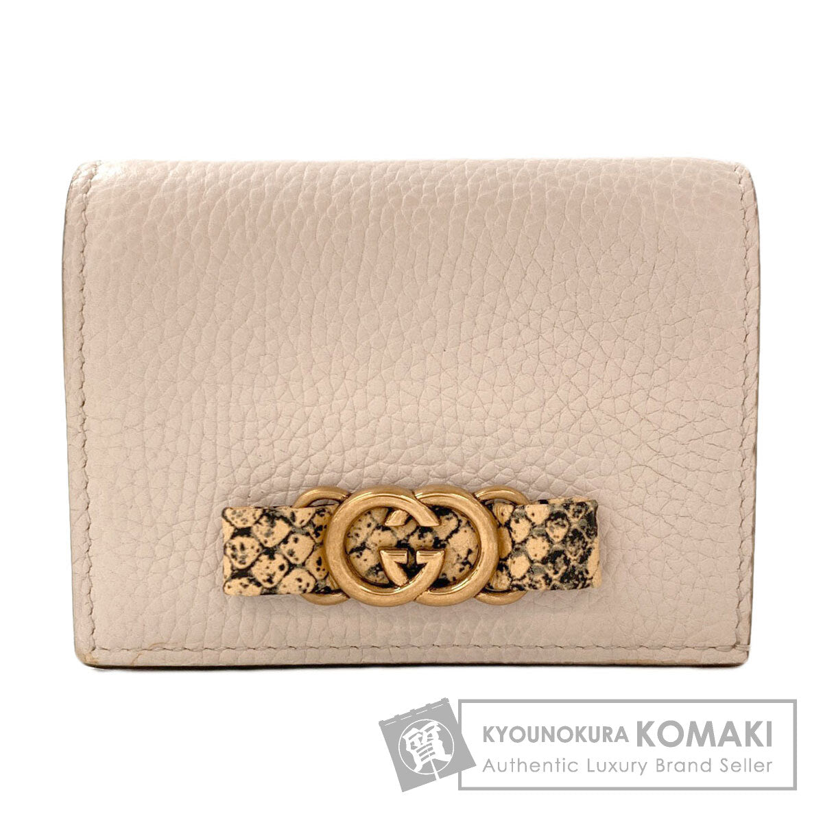 GUCCI グッチ 746059 インターロッキングG 二つ折り財布（小銭入れあり） レザー レディース 中古