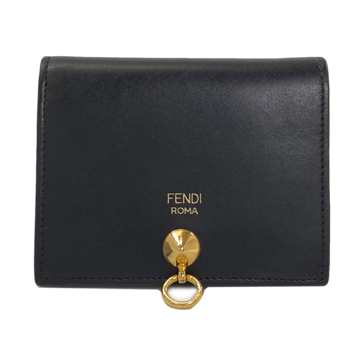 FENDI フェンディ ロゴ 二つ折り財布（小銭入れあり） レザー レディース 中古
