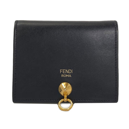 FENDI フェンディ ロゴ 二つ折り財布（小銭入れあり） レザー レディース 中古
