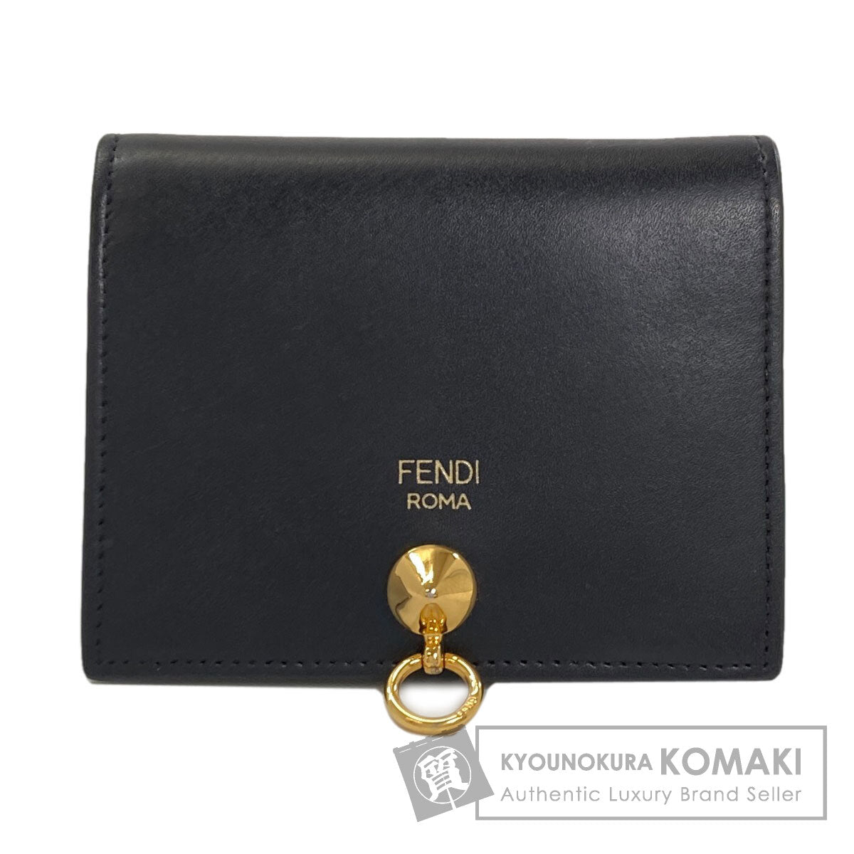 FENDI フェンディ ロゴ 二つ折り財布（小銭入れあり） レザー レディース 中古