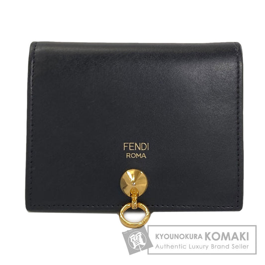 FENDI フェンディ ロゴ 二つ折り財布（小銭入れあり） レザー レディース 中古