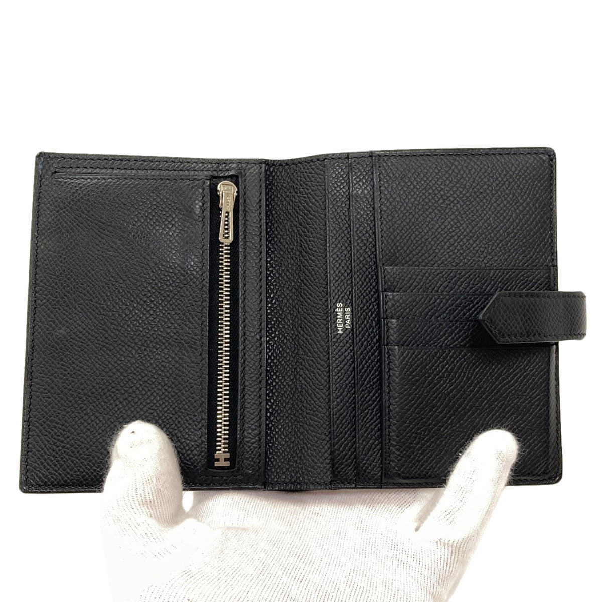 HERMES エルメス ベアンコンパクト シルバー金具 二つ折り財布（小銭入れあり） エプソン レディース 中古