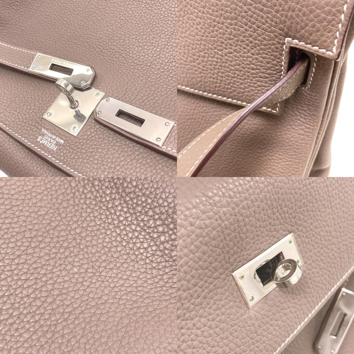 エルメス ケリー32 内縫い エトープ シルバー金具 ハンドバッグ 中古 商品画像17