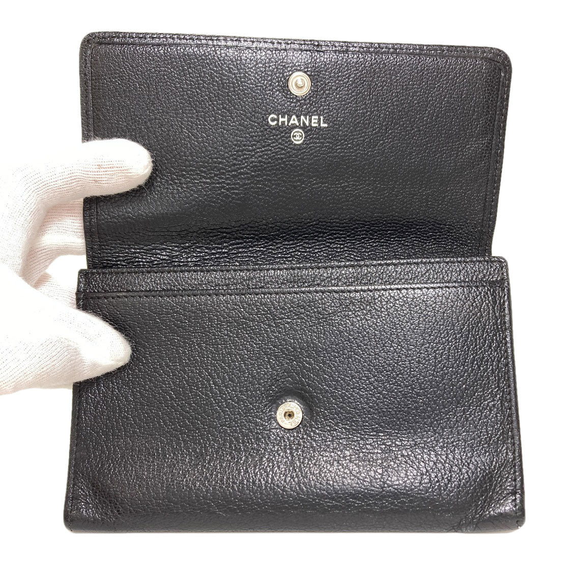 CHANEL シャネル ココマーク シルバー金具 長財布（小銭入れあり） カーフ レディース 中古