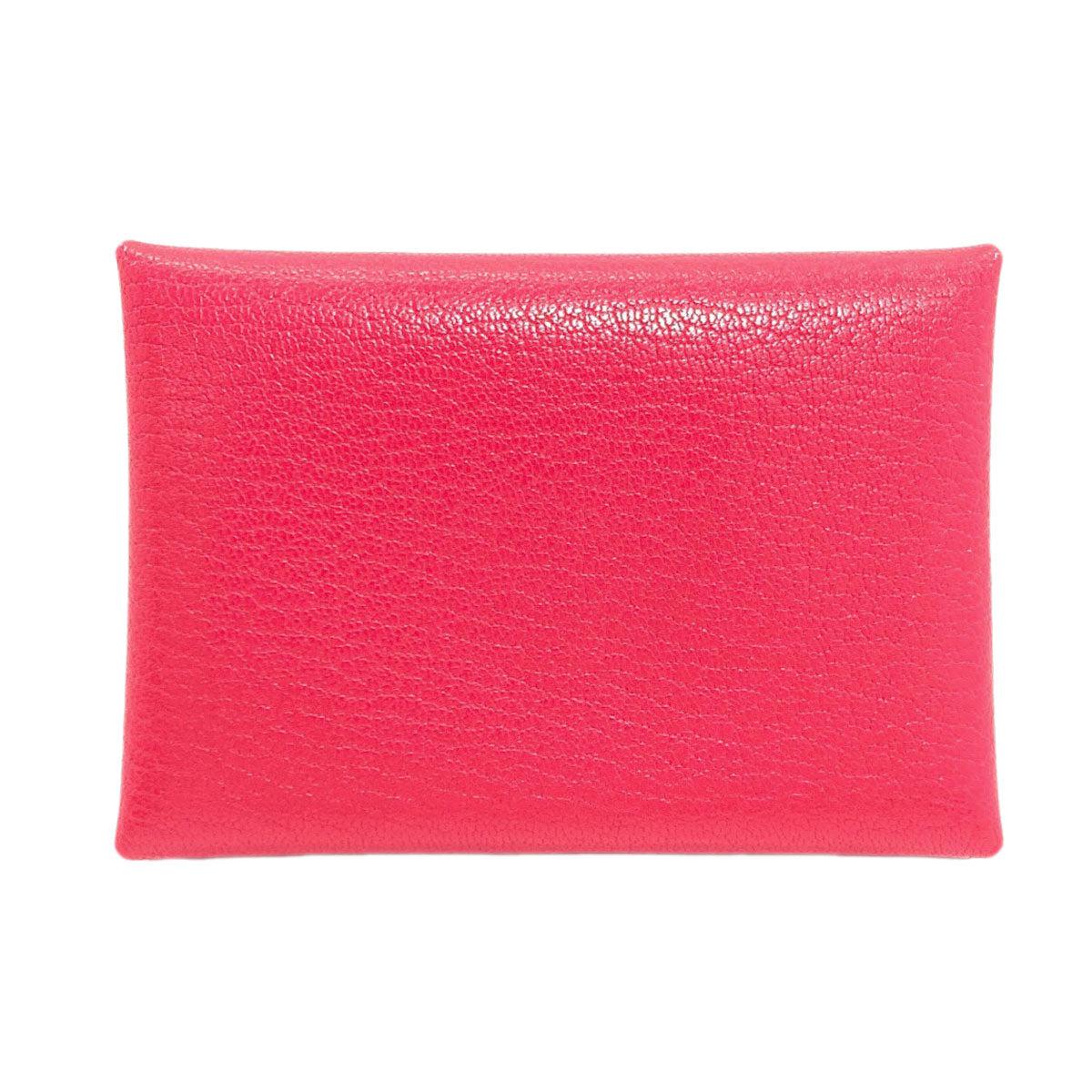 HERMES エルメス カルヴィ デュオ ローズエクストリーム シルバー金具 カードケース シェーブル レディース 中古