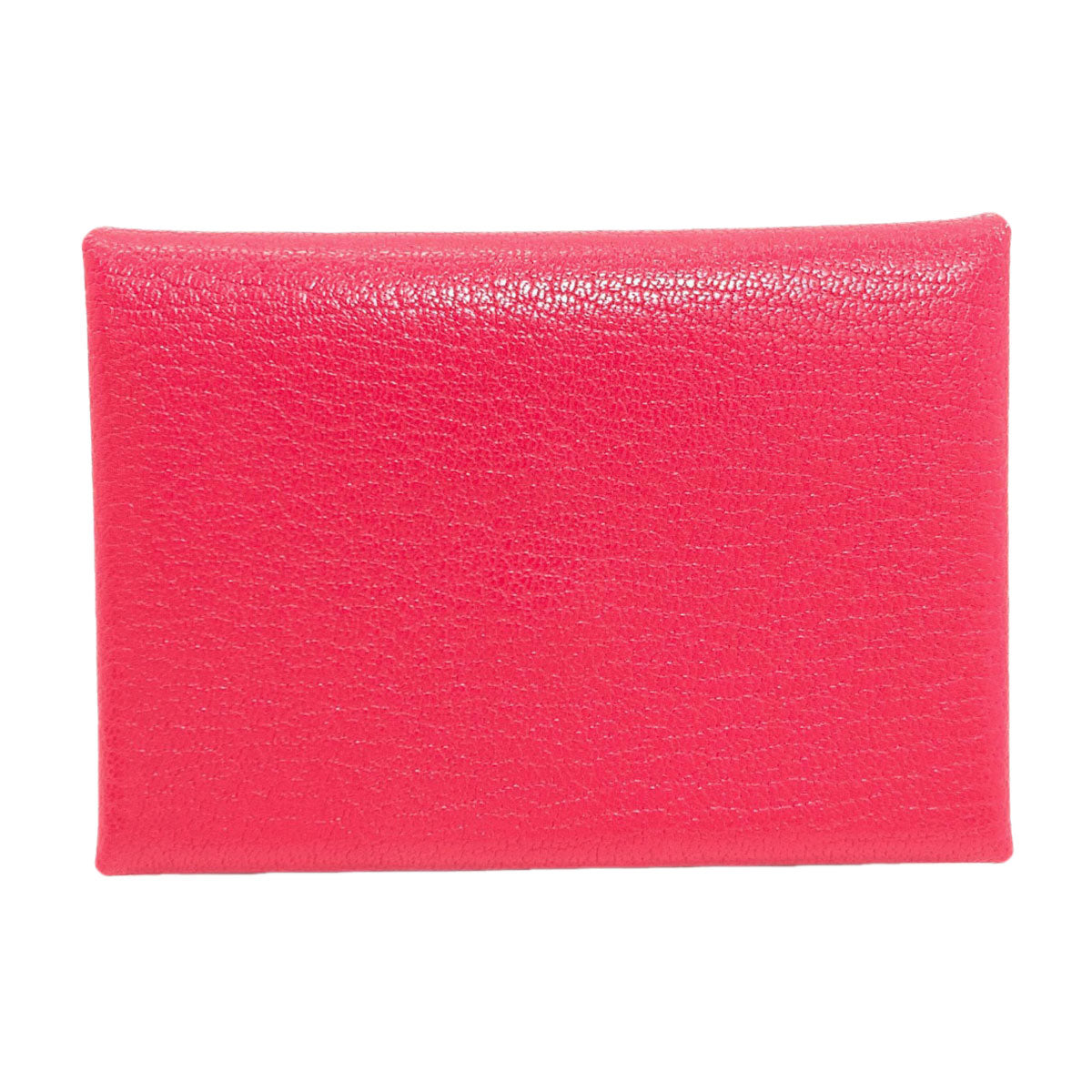 HERMES エルメス カルヴィ デュオ ローズエクストリーム シルバー金具 カードケース シェーブル レディース 中古