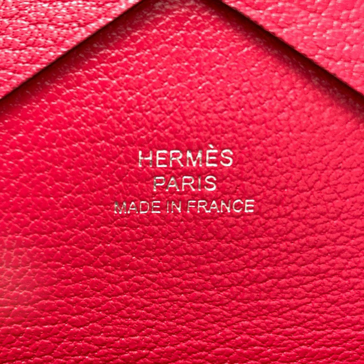 HERMES エルメス カルヴィ デュオ ローズエクストリーム シルバー金具 カードケース シェーブル レディース 中古