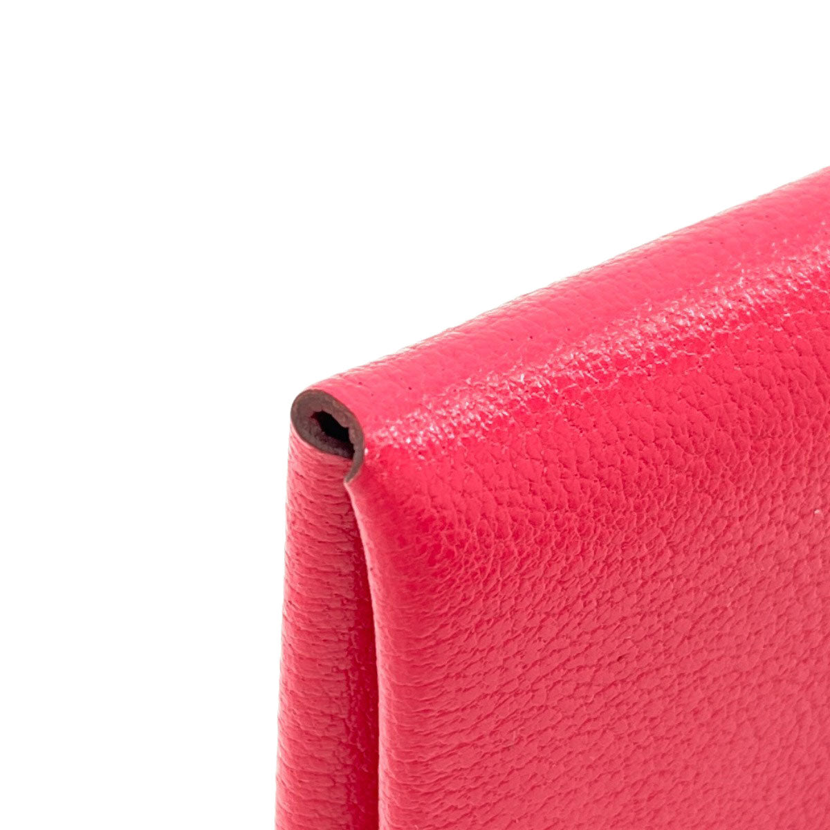 HERMES エルメス カルヴィ デュオ ローズエクストリーム シルバー金具 カードケース シェーブルシャムキラ レディース 中古