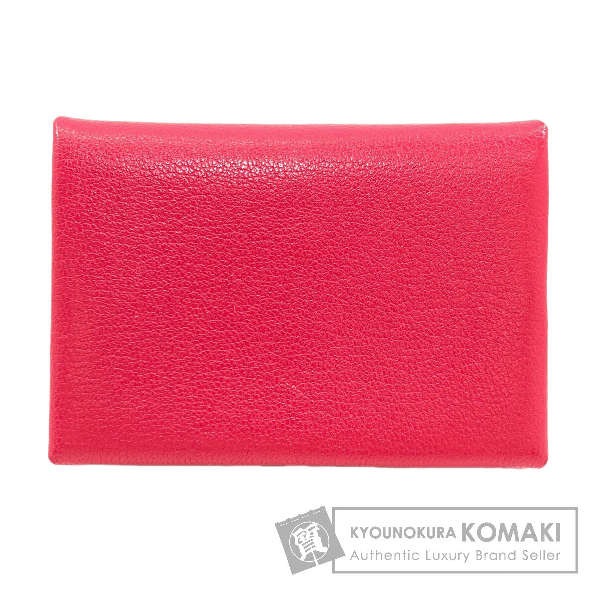 HERMES エルメス カルヴィ デュオ ローズエクストリーム シルバー金具 カードケース シェーブルシャムキラ レディース 中古