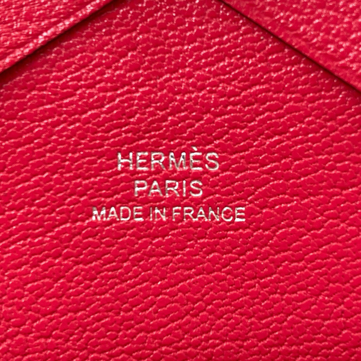 HERMES エルメス カルヴィ デュオ ローズエクストリーム シルバー金具 カードケース シェーブルシャムキラ レディース 中古