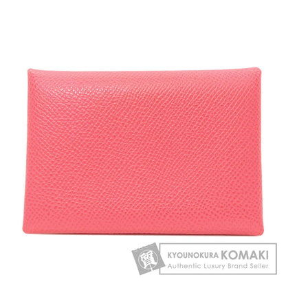 エルメス カルヴィ デュオ ローズアザレ シルバー金具 カードケース 中古 商品画像1