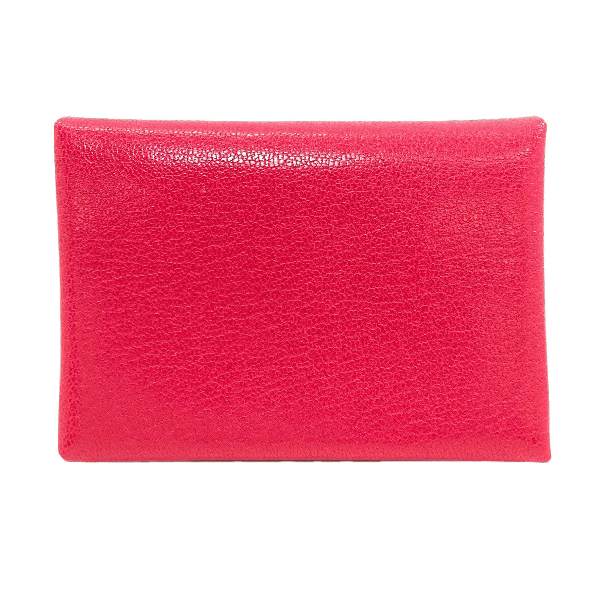 HERMES エルメス カルヴィ デュオ ローズエクストリーム シルバー金具 カードケース シェーブル レディース 中古