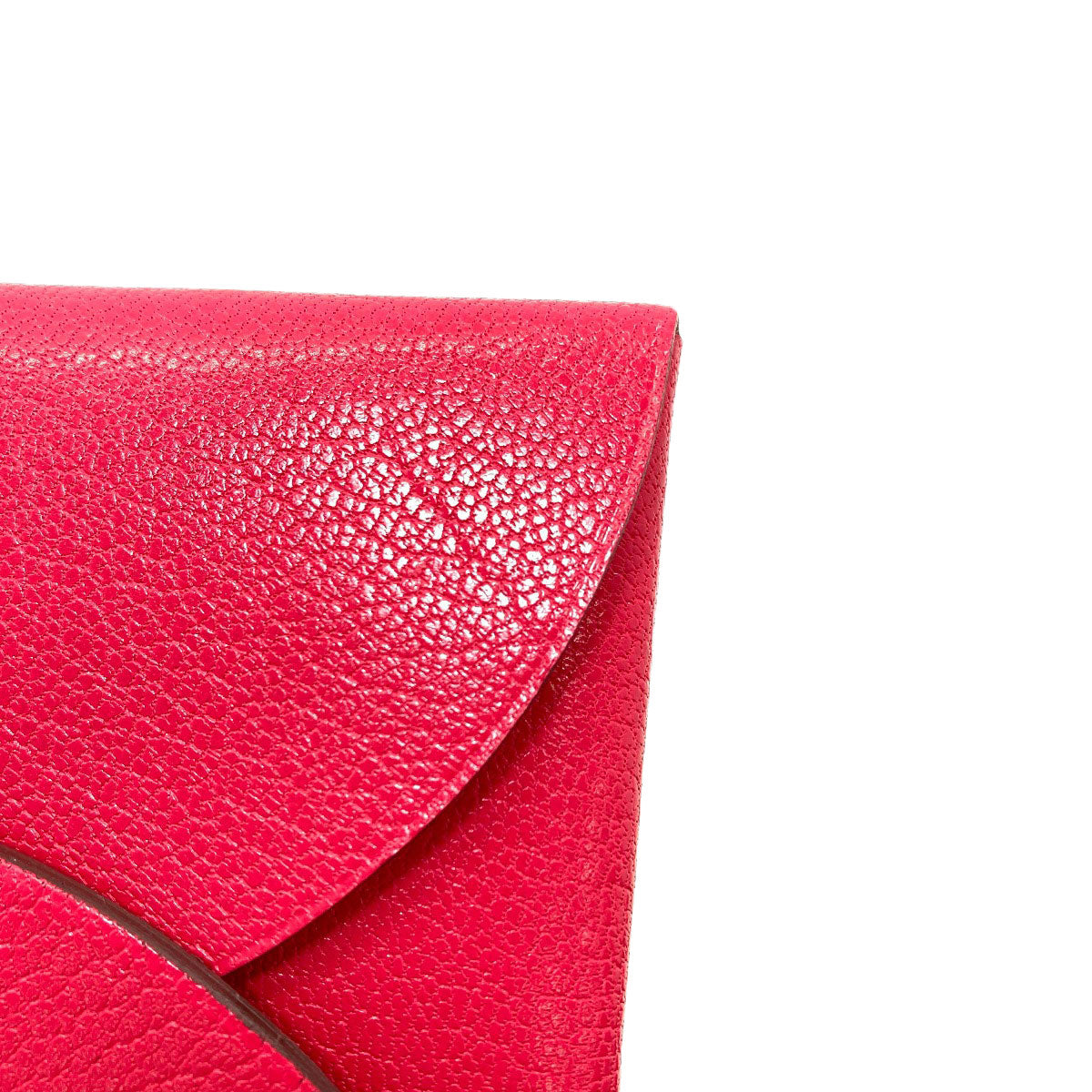 HERMES エルメス カルヴィ デュオ ローズエクストリーム シルバー金具 カードケース シェーブル レディース 中古