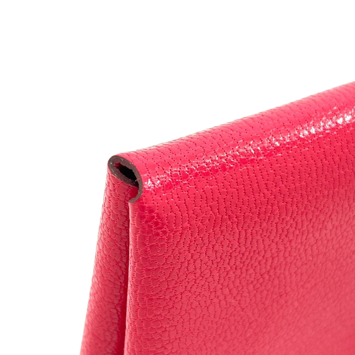 HERMES エルメス カルヴィ デュオ ローズエクストリーム シルバー金具 カードケース シェーブル レディース 中古