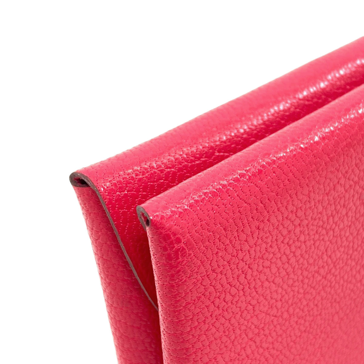 HERMES エルメス カルヴィ デュオ ローズエクストリーム シルバー金具 カードケース シェーブル レディース 中古