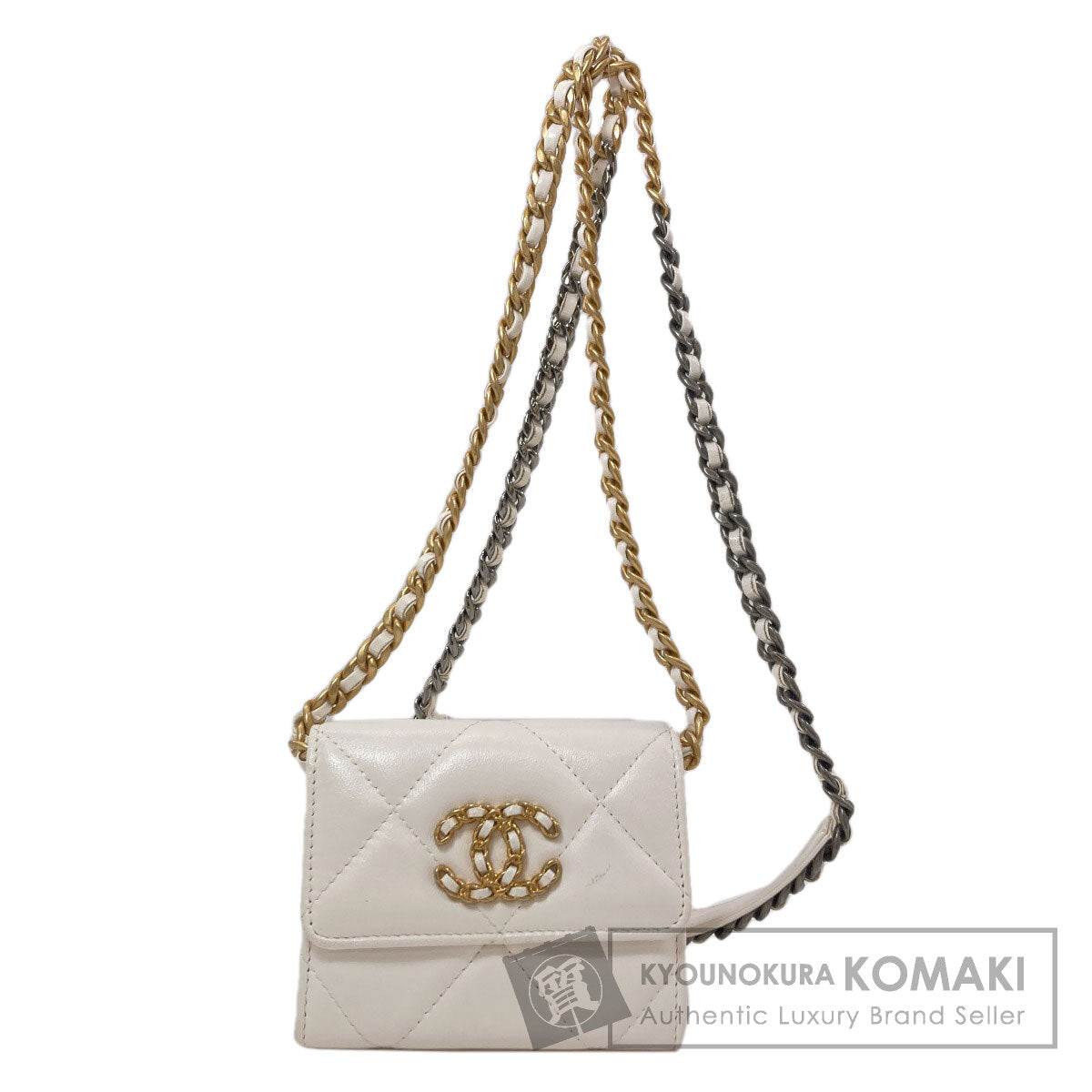 シャネル チェーンウォレット ココマーク ゴールド金具 シルバー金具 コインケース 中古 商品画像1