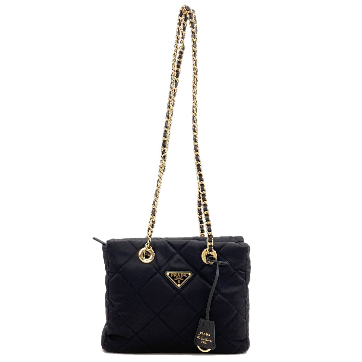 PRADA プラダ ロゴ金具 チェーンショルダー ショルダーバッグ ナイロン レディース 中古