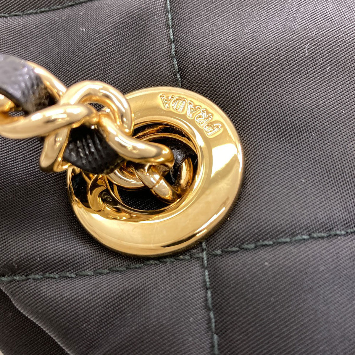 PRADA プラダ ロゴ金具 チェーンショルダー ショルダーバッグ ナイロン レディース 中古