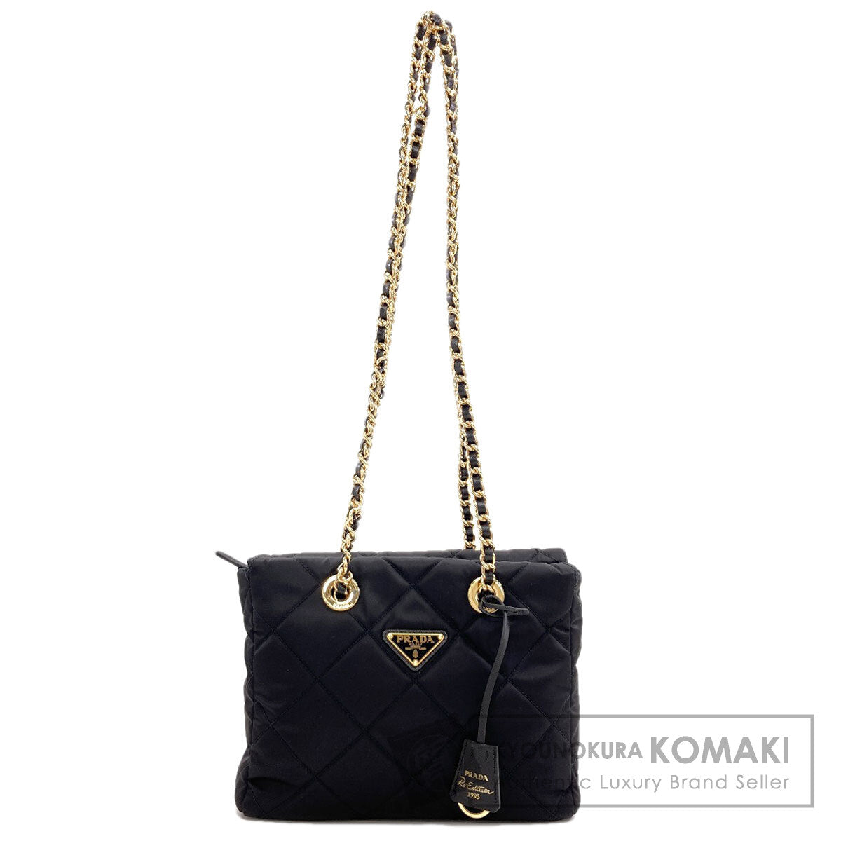 PRADA プラダ ロゴ金具 チェーンショルダー ショルダーバッグ ナイロン レディース 中古