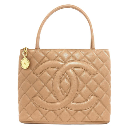CHANEL シャネル 復刻トート ゴールド金具 トートバッグ グレインド カーフスキン レディース 中古