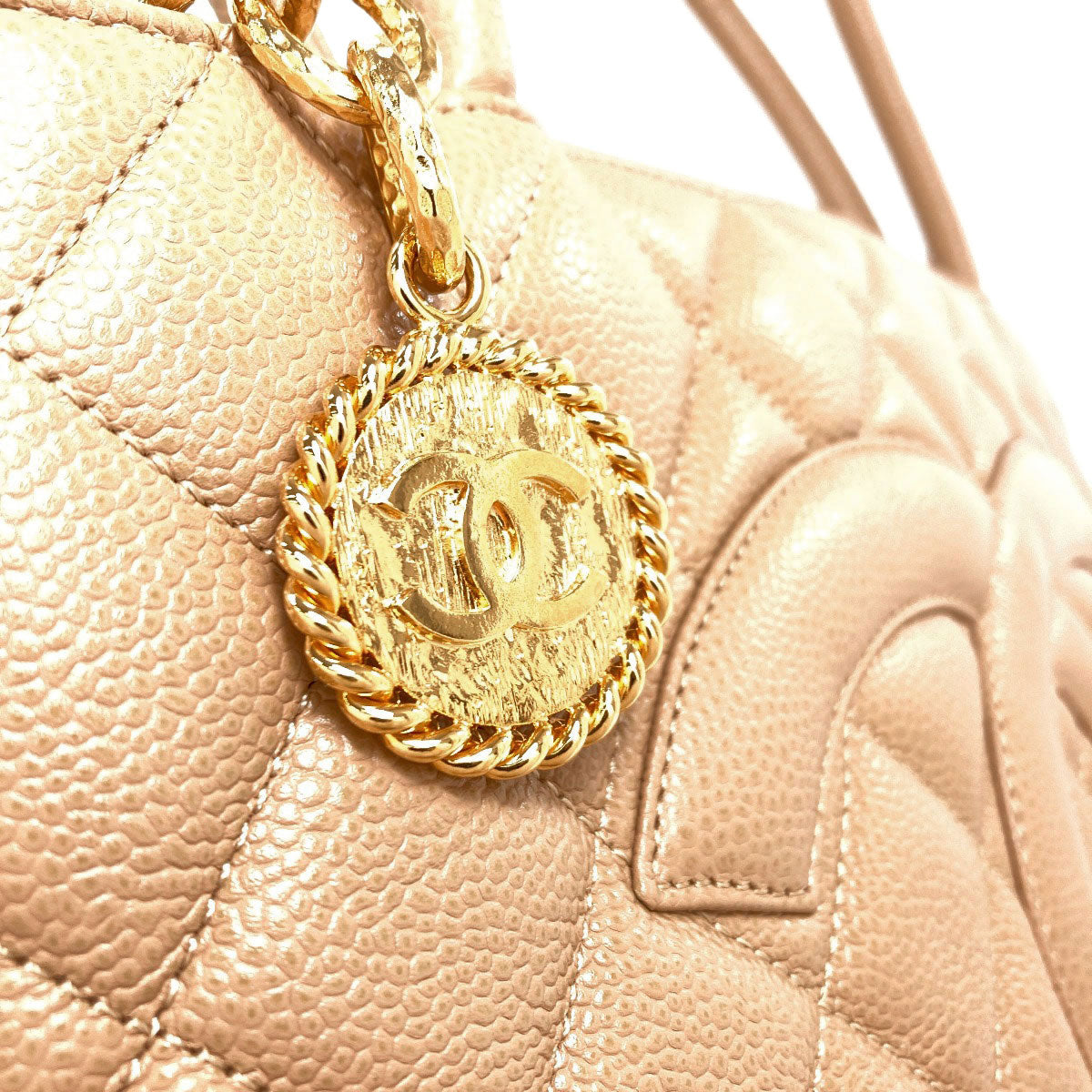 CHANEL シャネル 復刻トート ゴールド金具 トートバッグ グレインド カーフスキン レディース 中古
