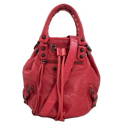 BALENCIAGA バレンシアガ 246438 クラシックミニポンポン ハンドバッグ カーフ レディース 中古