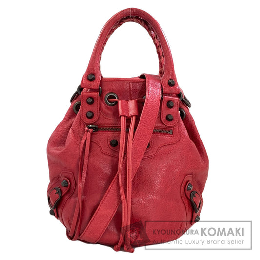 BALENCIAGA バレンシアガ 246438 クラシックミニポンポン ハンドバッグ カーフ レディース 中古