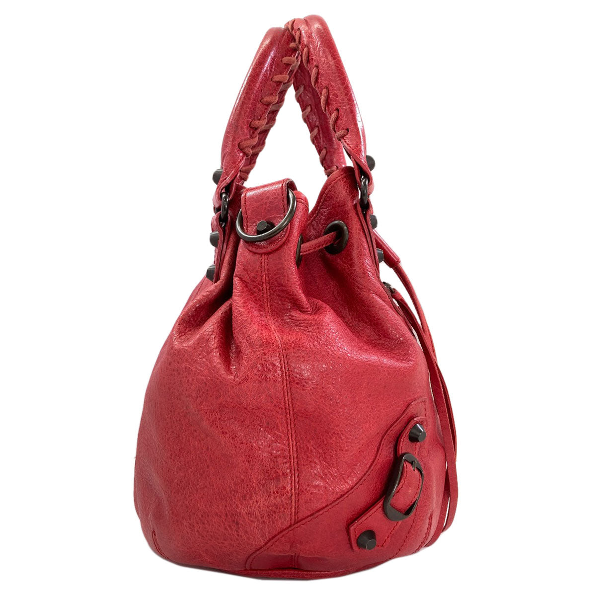 BALENCIAGA バレンシアガ 246438 クラシックミニポンポン ハンドバッグ カーフ レディース 中古