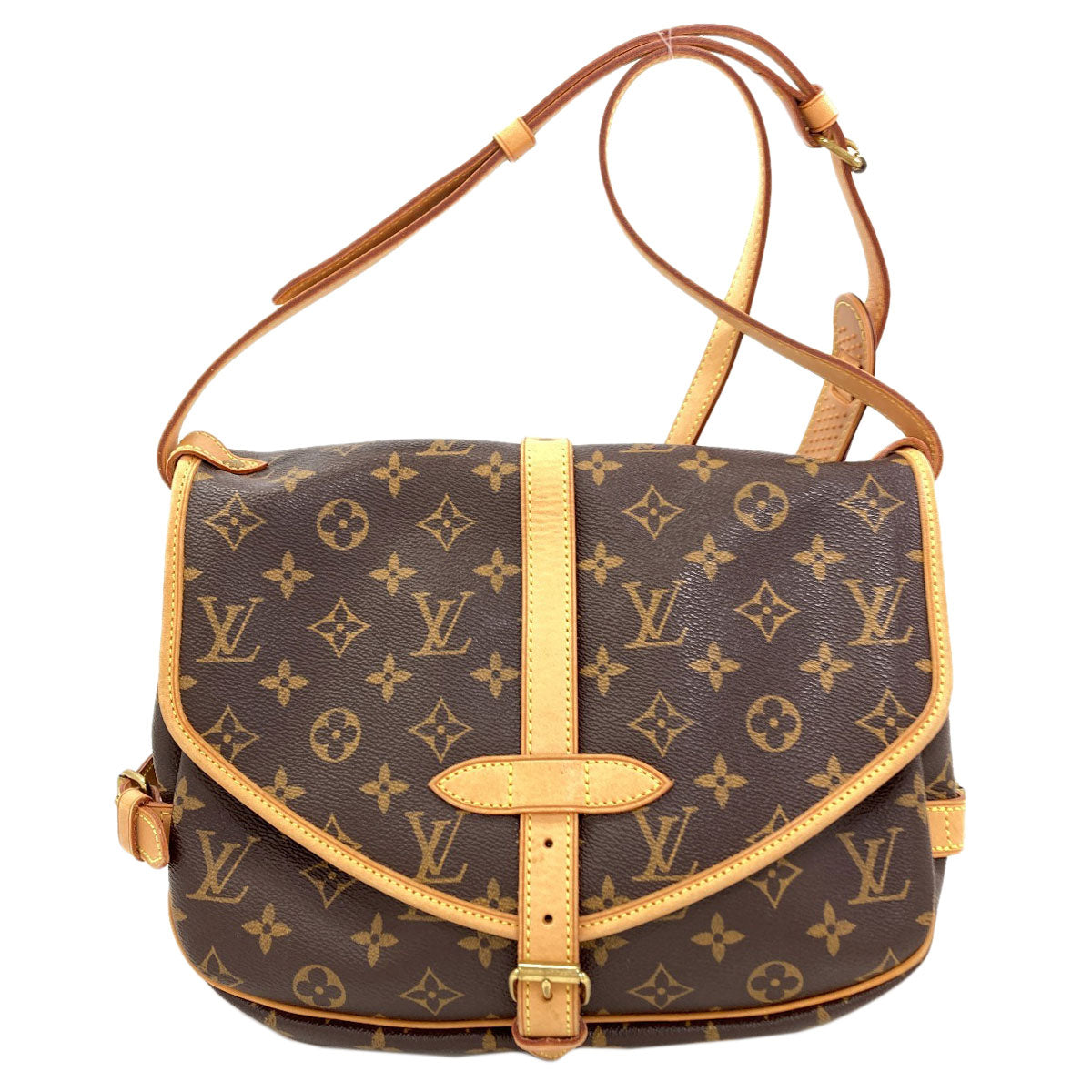 LOUIS VUITTON ルイヴィトン M40710 ソミュールMM ショルダーバッグ モノグラムキャンバス レディース 中古