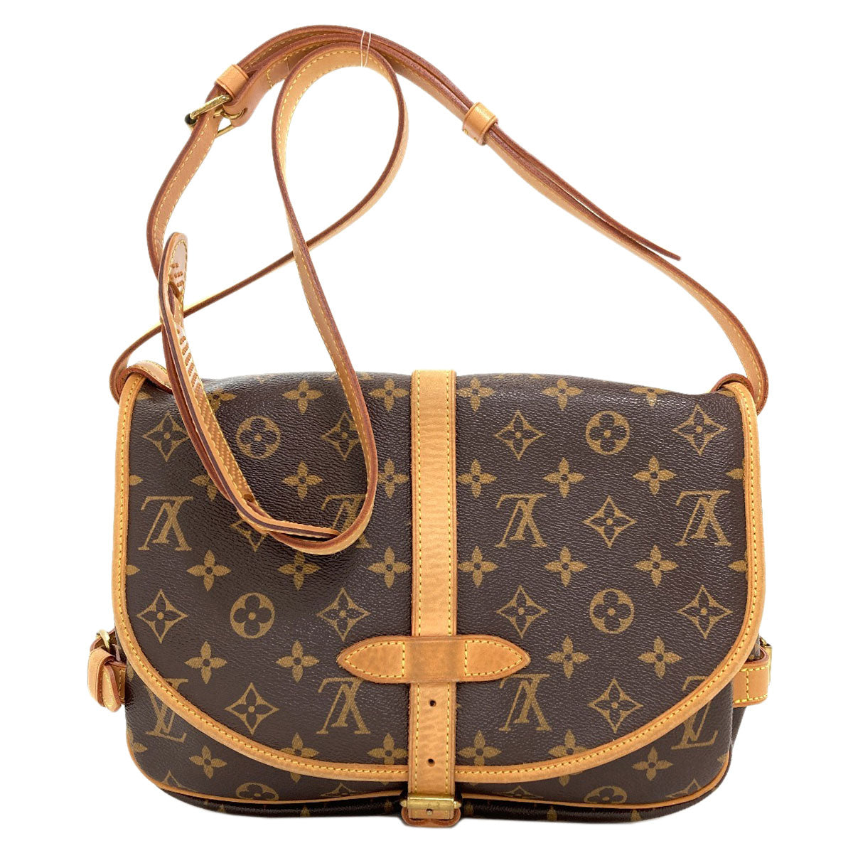 LOUIS VUITTON ルイヴィトン M40710 ソミュールMM ショルダーバッグ モノグラムキャンバス レディース 中古