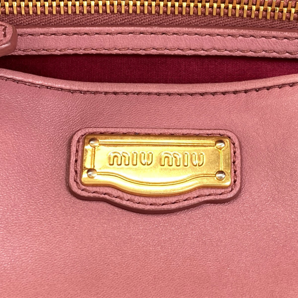 MIUMIU ミュウミュウ マテラッセ 2WAY ハンドバッグ カーフ レディース 中古