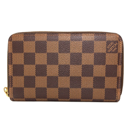 LOUIS VUITTON ルイヴィトン N60028 ジッピー・コンパクト 長財布（小銭入れあり） ダミエキャンバス レディース 中古