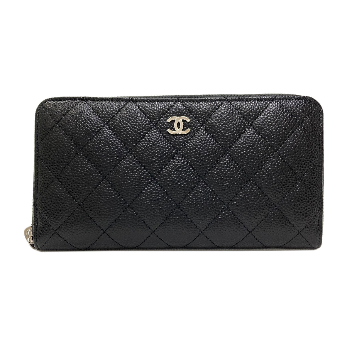 CHANEL シャネル マトラッセ ココマーク シルバー金具 長財布（小銭入れあり） グレインド カーフスキン レディース 中古