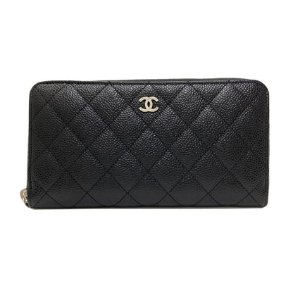 CHANEL シャネル マトラッセ ココマーク シルバー金具 長財布（小銭入れあり） グレインド カーフスキン レディース 中古