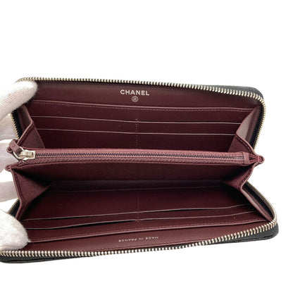 CHANEL シャネル マトラッセ ココマーク シルバー金具 長財布（小銭入れあり） グレインド カーフスキン レディース 中古