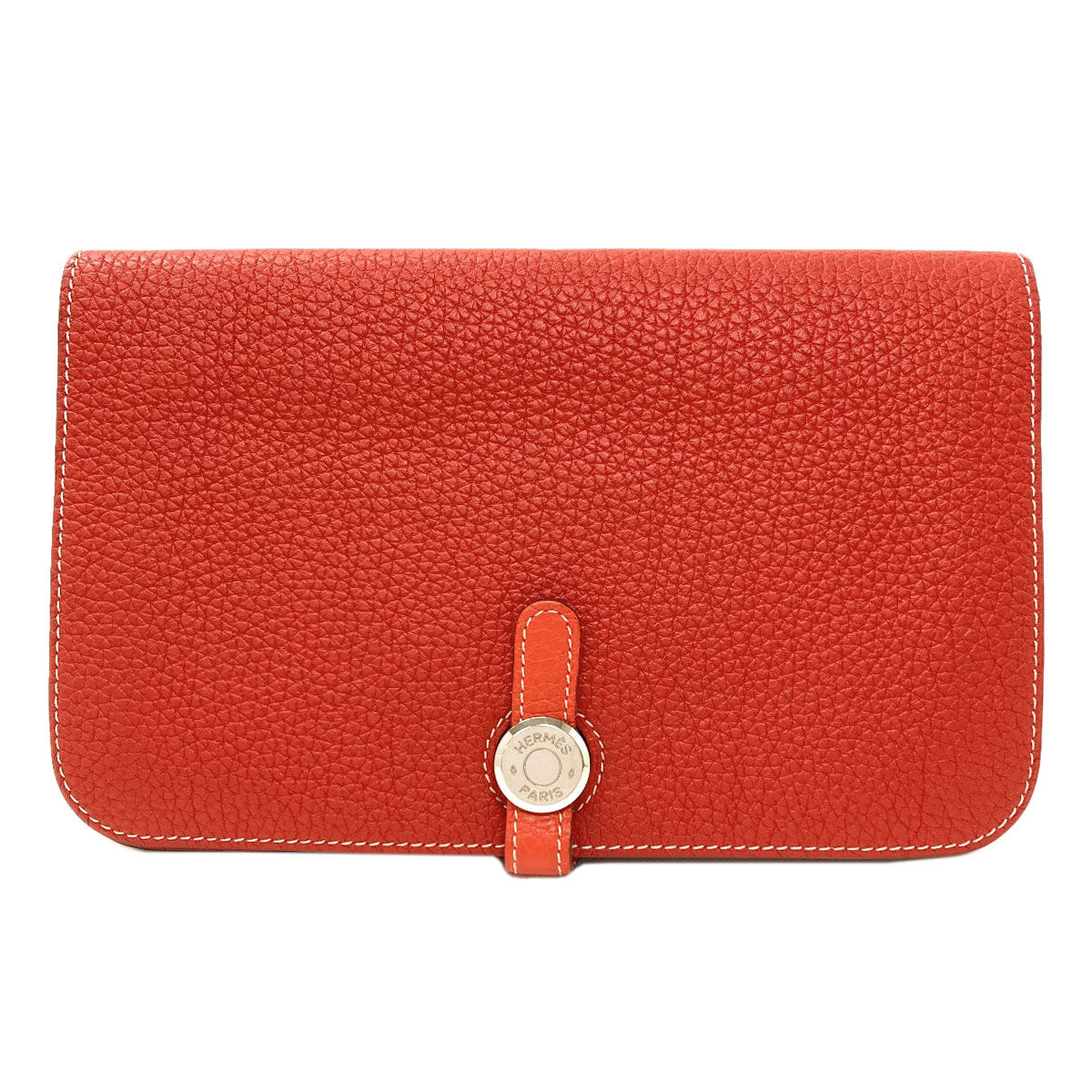 HERMES エルメス ドゴンGM デュオ シルバー金具 長財布（小銭入れあり） カーフ レディース 中古