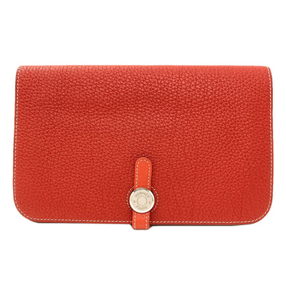 HERMES エルメス ドゴンGM デュオ シルバー金具 長財布（小銭入れあり） カーフ レディース 中古