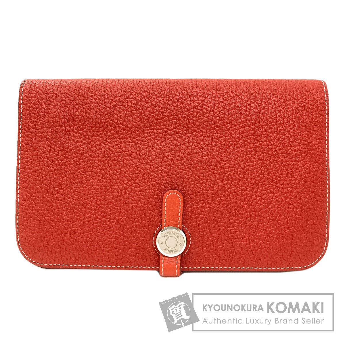HERMES エルメス ドゴンGM デュオ シルバー金具 長財布（小銭入れあり） カーフ レディース 中古