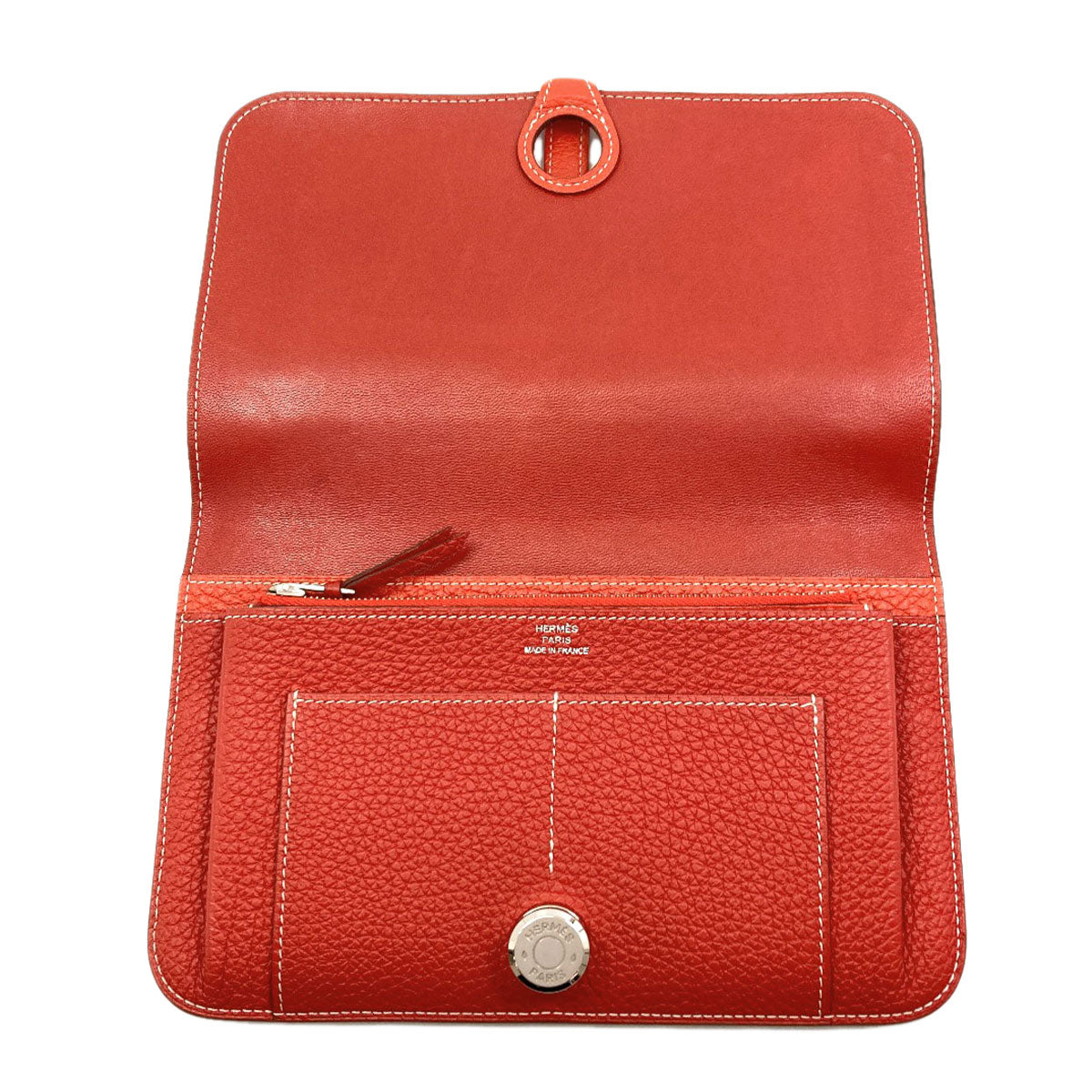 HERMES エルメス ドゴンGM デュオ シルバー金具 長財布（小銭入れあり） カーフ レディース 中古