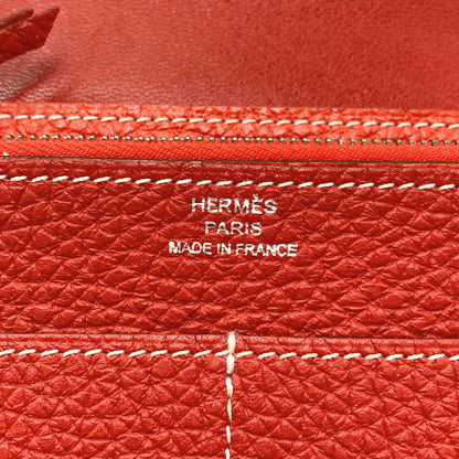 HERMES エルメス ドゴンGM デュオ シルバー金具 長財布（小銭入れあり） カーフ レディース 中古