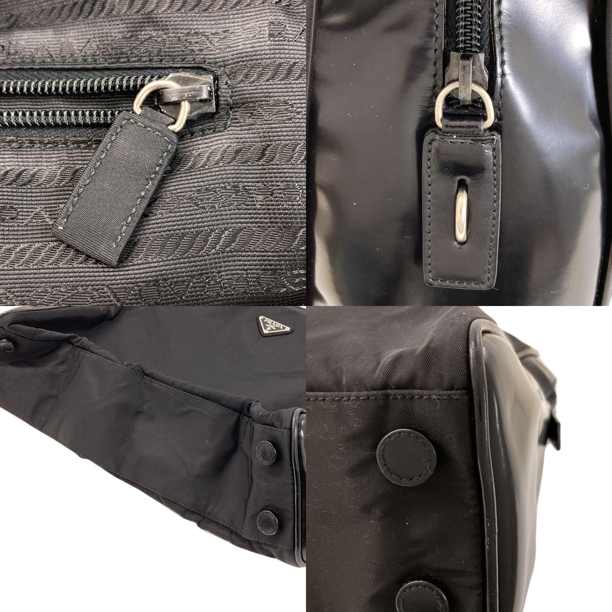 PRADA プラダ ロゴ金具 ハンドバッグ ナイロン レディース 中古