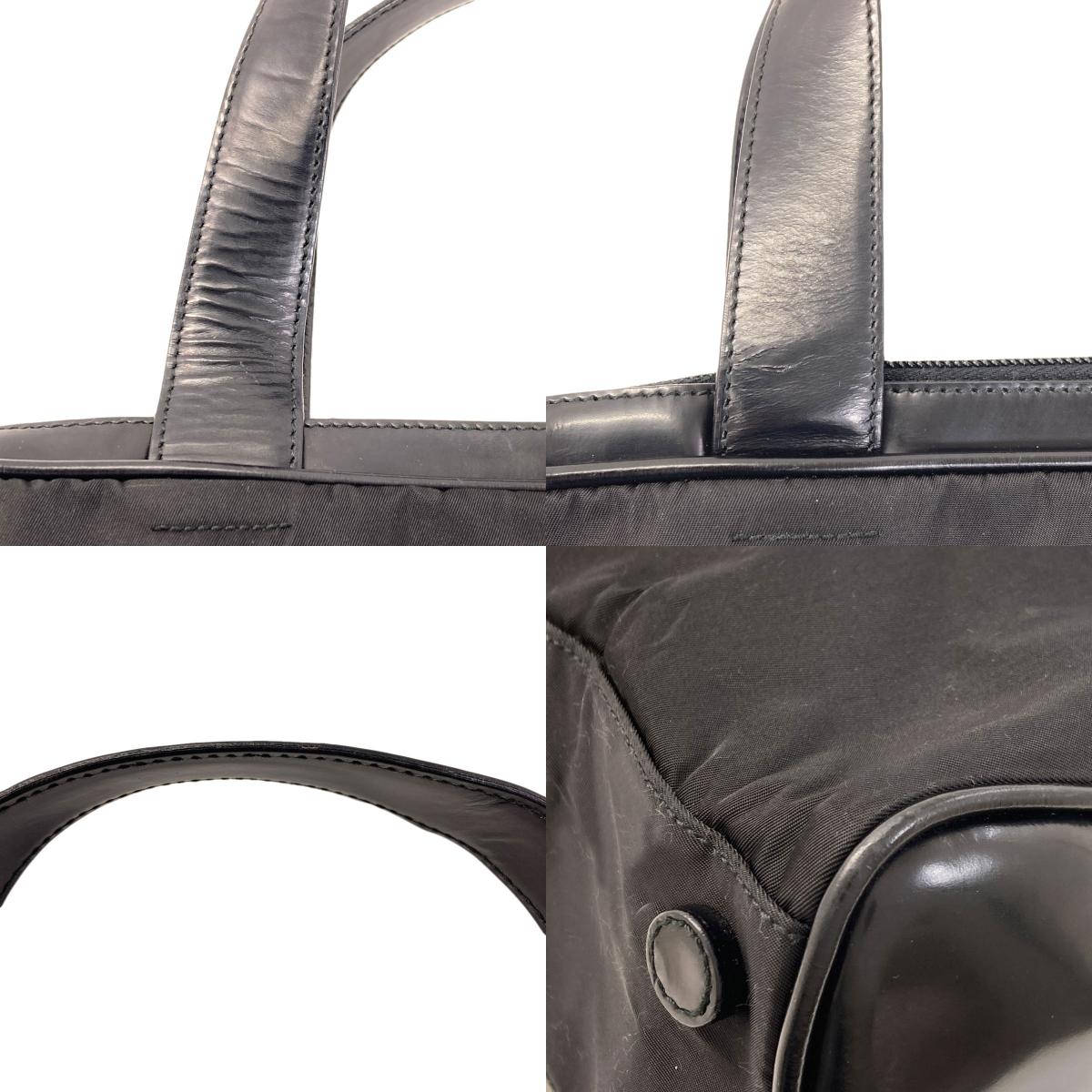 PRADA プラダ ロゴ金具 ハンドバッグ ナイロン レディース 中古