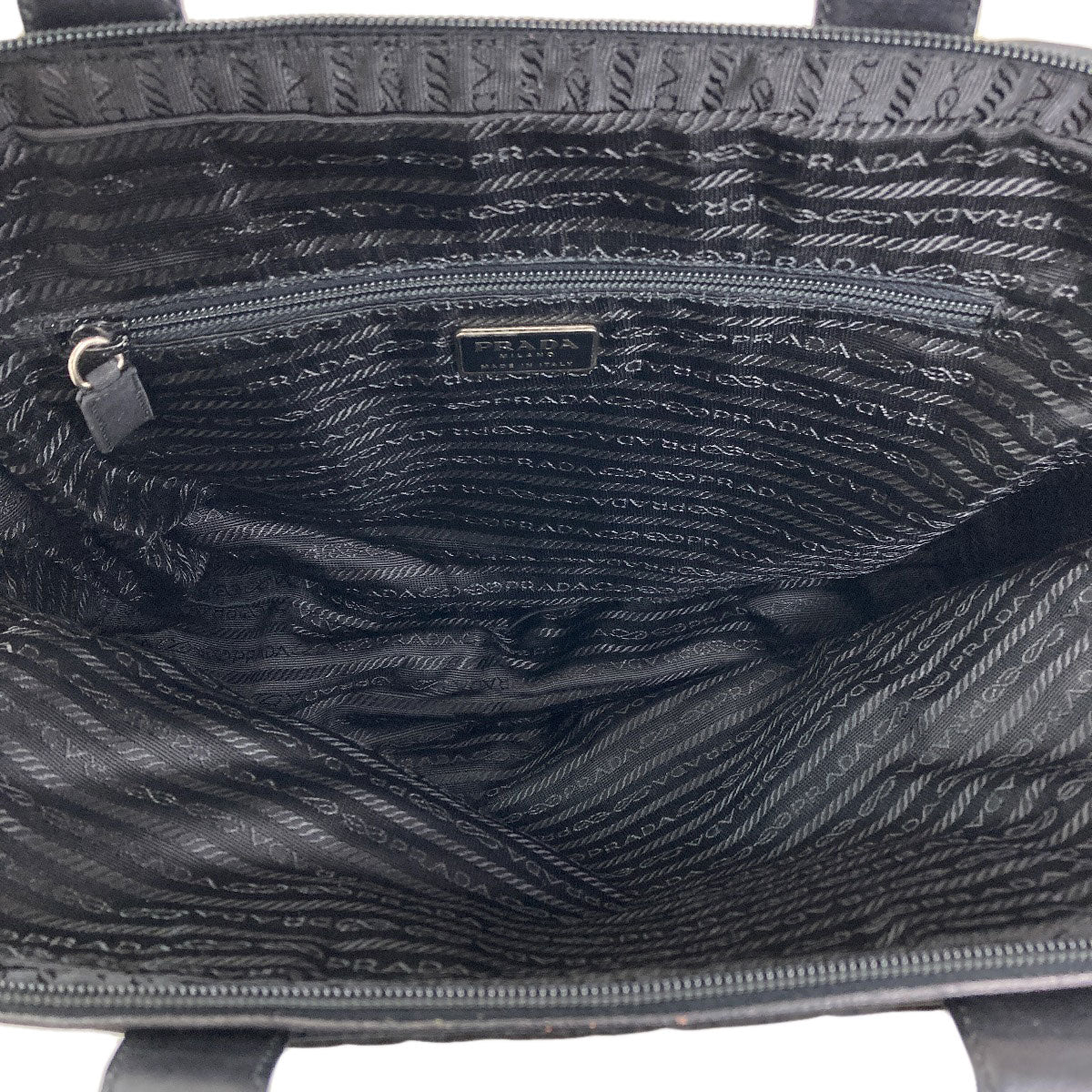 PRADA プラダ ロゴ金具 ハンドバッグ ナイロン レディース 中古