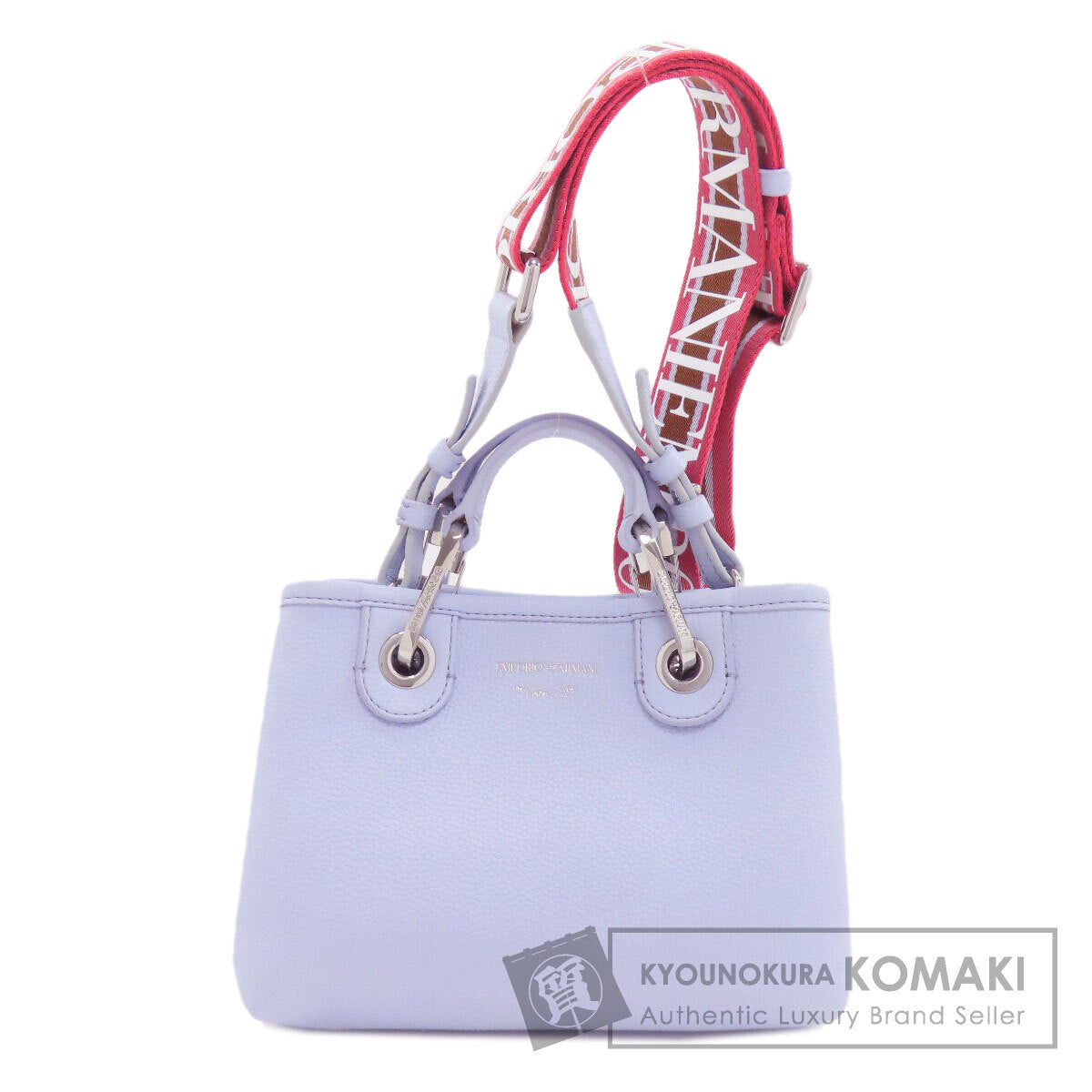 Emporio Armani エンポリオ・アルマーニ マイイーエー ディアプリント 2WAY ハンドバッグ レザー レディース 中古