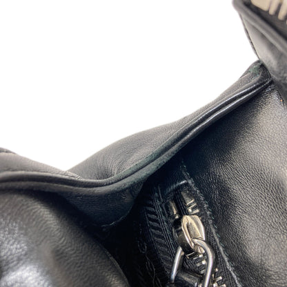 PRADA プラダ ロゴ金具 ハンドバッグ ラムスキン レディース 中古