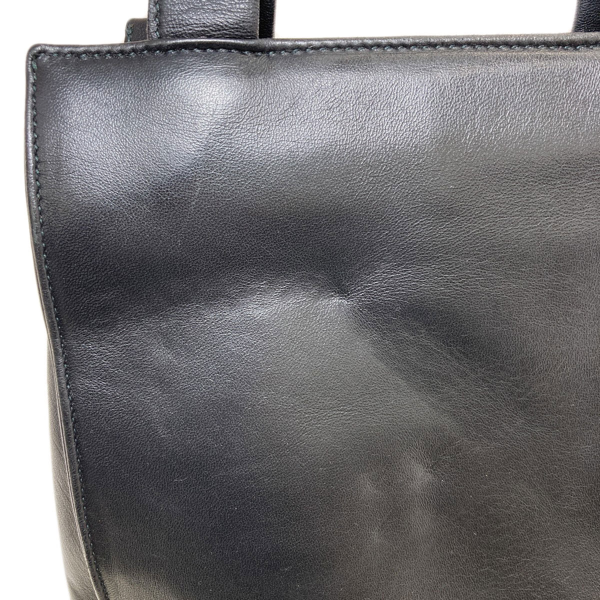 PRADA プラダ ロゴ金具 ハンドバッグ ラムスキン レディース 中古