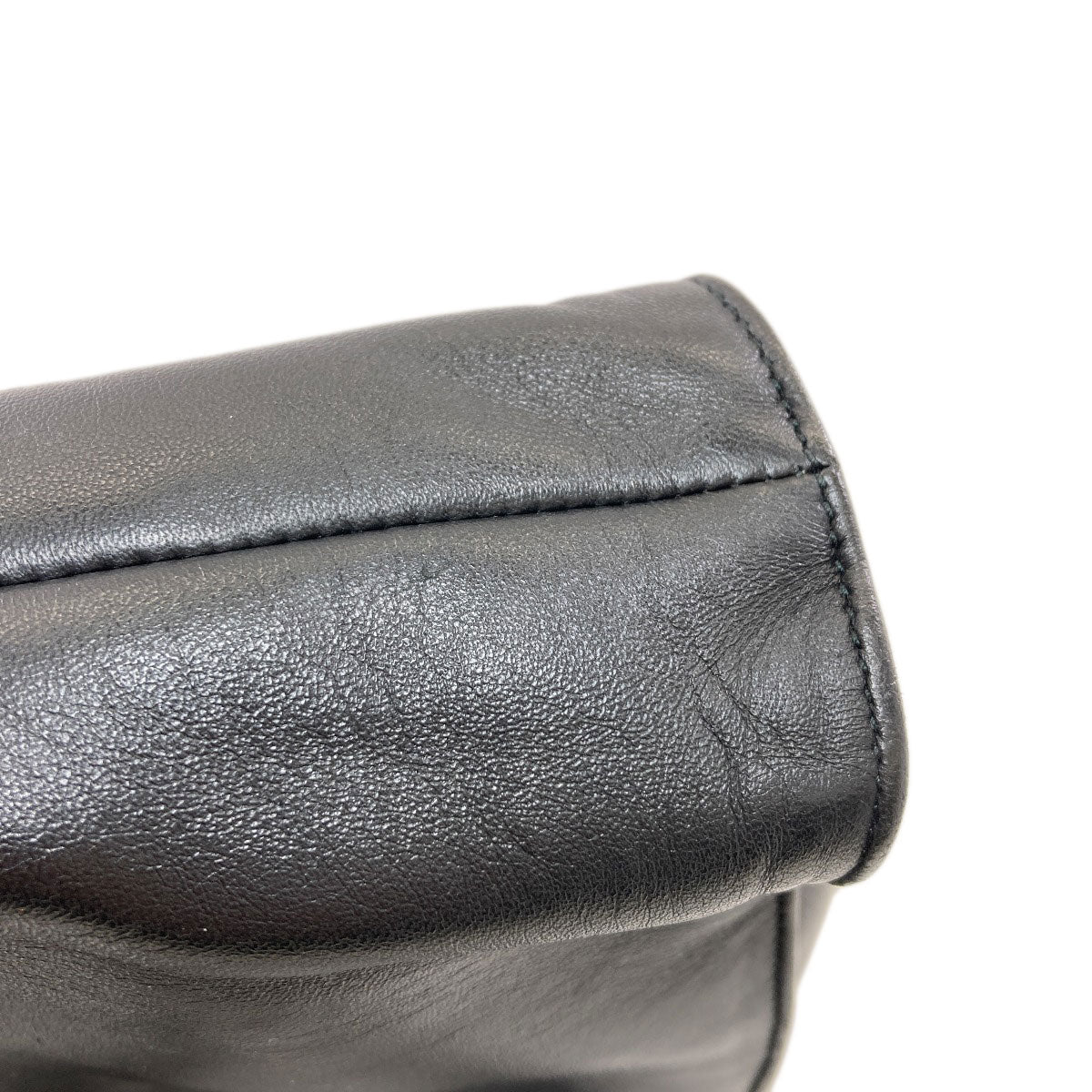PRADA プラダ ロゴ金具 ハンドバッグ ラムスキン レディース 中古